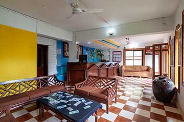 Hotel's reception desk in Goa